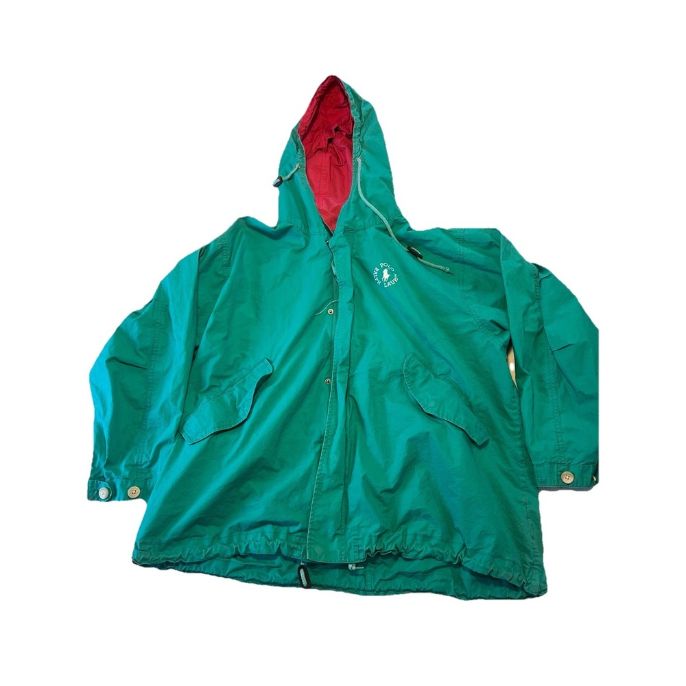 Polo Ralph Lauren Jacket M Stadium Cotton Green Pink Windbreaker 80s 90s VYG
